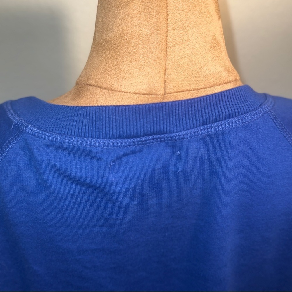 ellos Plus Size French Terry Zip Pocket Tunic Top 14/16 Blue, 3/4 Sleeves​​​ - Picture 9 of 14